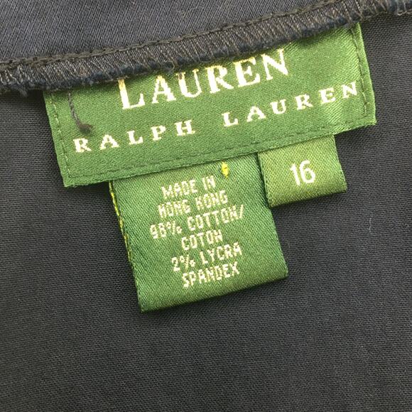 LAUREN Ralph Lauren (Green Label) Navy Two White Stripes Skirt  Size 16 - Picture 5 of 10